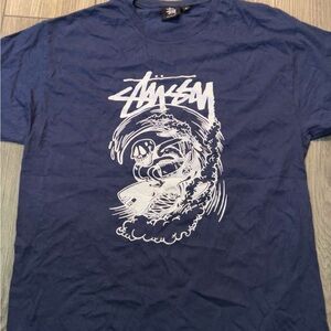 Stussy Navy Tee with White Logo